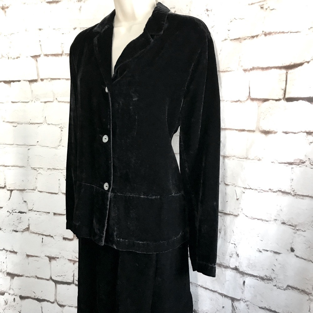 JOHN PAUL RICHARD M Uniform Vintage Black Velvet Blazer Jacket Size Medium - Picture 4 of 16